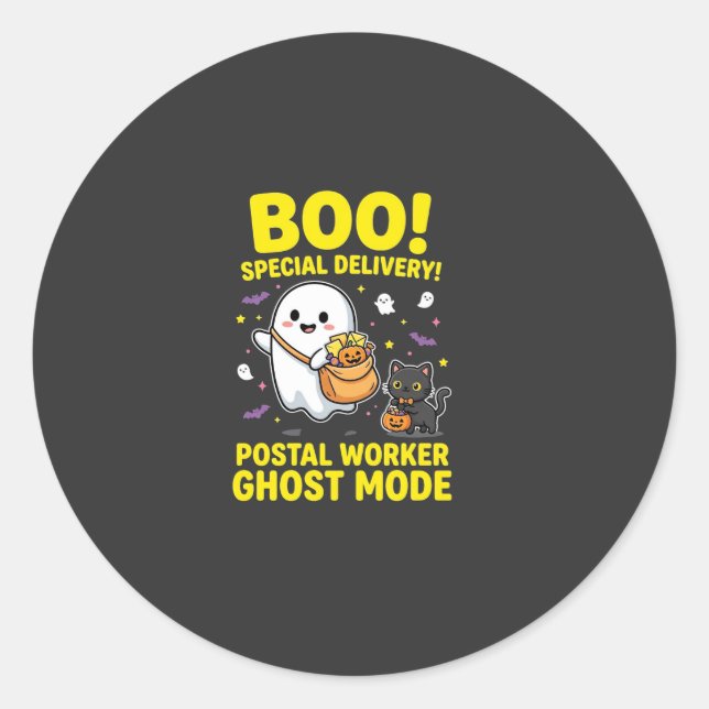 Sticker Rond Conception de la fête d'Halloween en mode fantôme  (Devant)
