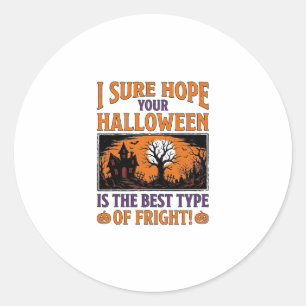 Sticker Rond Conception de la Meilleure Fright de Halloween Vin