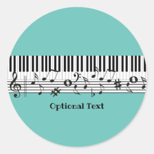 Sticker Rond Conception de la musique piano