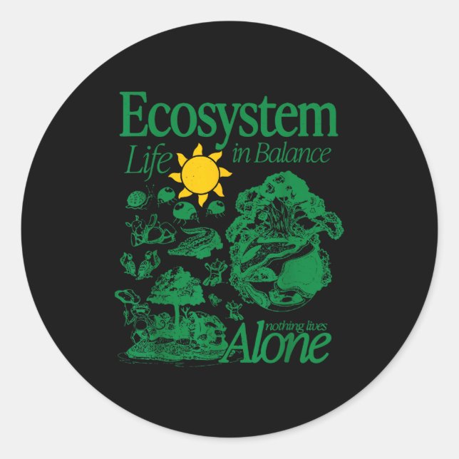 Sticker Rond Conception de la nature de l'écosystème en équilib (Devant)