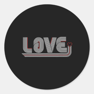 Sticker Rond Conception de la Saint-Valentin cœur d'amour