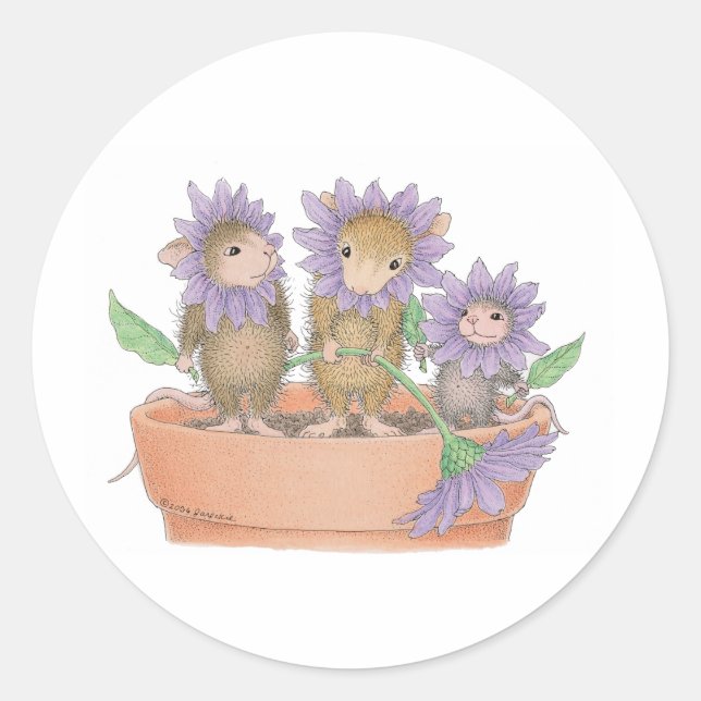 Sticker Rond Conception de la souris - (Devant)