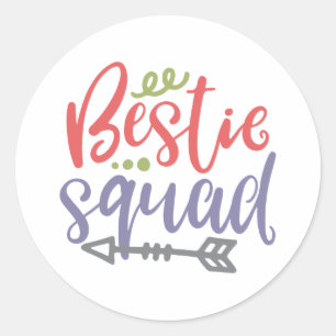 Sticker Rond Conception de l'amitié de la brigade Bestie