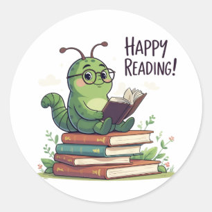 Sticker Rond Conception de lecture de vers de livre