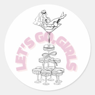 Sticker Rond Conception de l'enterrement de vie de jeune fille 