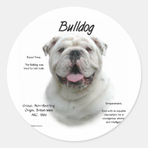 Sticker Rond Conception de l'historique de Bulldog