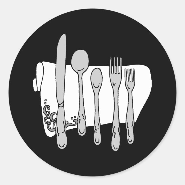 Sticker Rond Conception de logiciels de stockage en noir et bla (Devant)