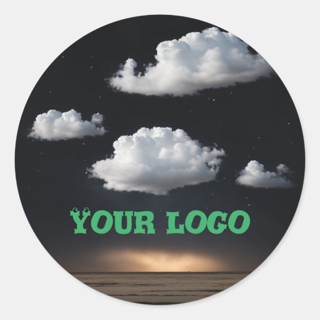 Sticker Rond Conception de logo avec cloud (Devant)