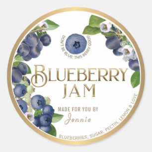 Sticker Rond Conception de logo Witty Elegant Blueberry Jam Pre
