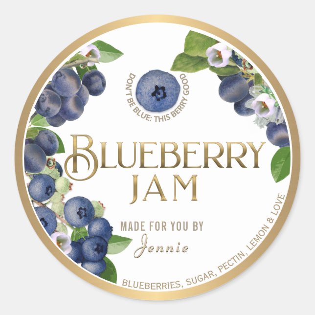 Sticker Rond Conception de logo Witty Elegant Blueberry Jam Pre (Devant)