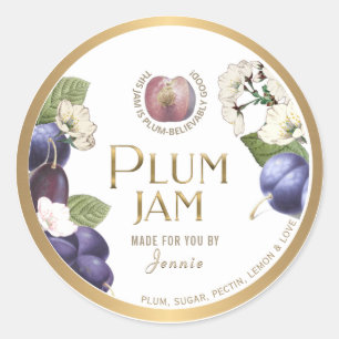 Sticker Rond Conception de logo Witty Elegant Plum Jam Preserve