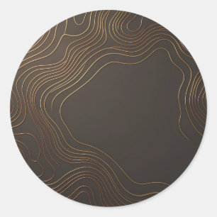 Sticker Rond Conception de luxe abstraite avec vagues de contou