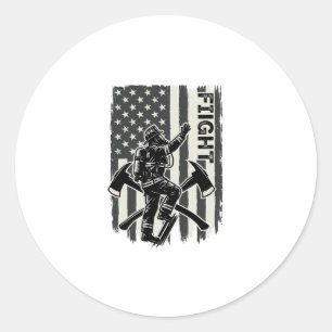 Sticker Rond Conception de maillot de combat de pompier vintage
