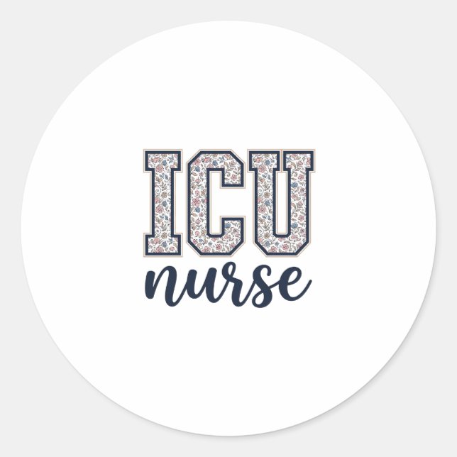 Sticker Rond Conception de maillot universitaire floral d'infir (Devant)