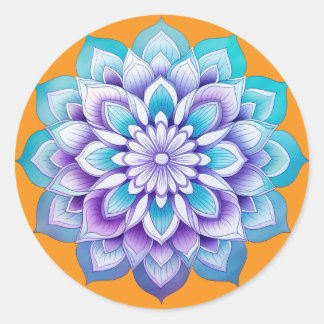 Sticker Rond Conception de mandala / fleur