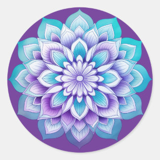 Sticker Rond Conception de mandala / fleur
