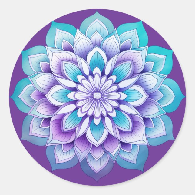 Sticker Rond Conception de mandala / fleur  (Devant)