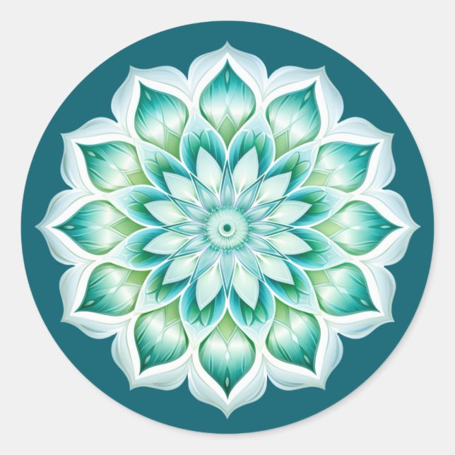 Sticker Rond Conception de mandala / fleur (Devant)
