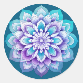 Sticker Rond Conception de mandala / fleur