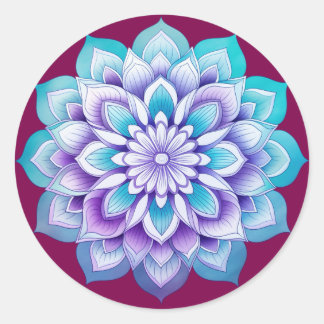 Sticker Rond Conception de mandala / fleur