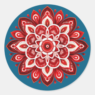 Sticker Rond Conception de mandala / fleur