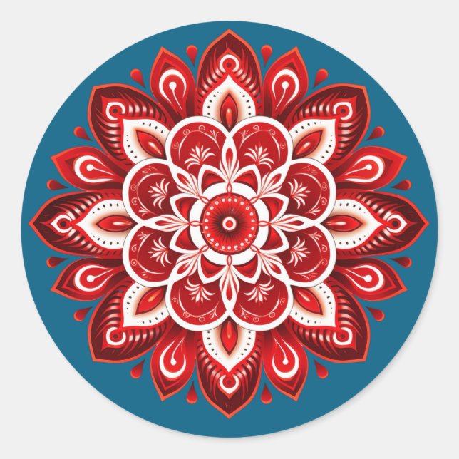Sticker Rond Conception de mandala / fleur  (Devant)
