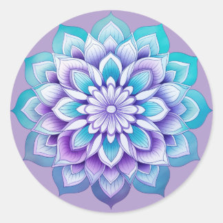 Sticker Rond Conception de mandala / fleur