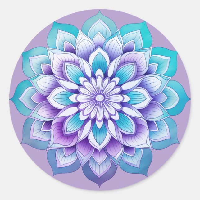 Sticker Rond Conception de mandala / fleur  (Devant)