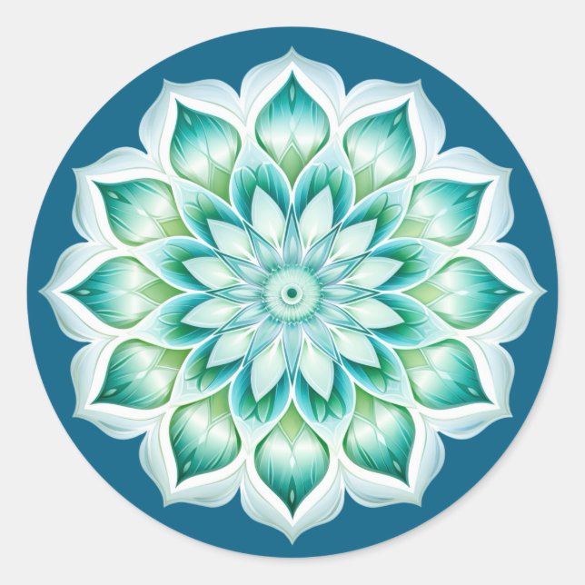 Sticker Rond Conception de mandala / fleur  (Devant)