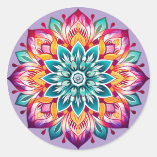 Sticker Rond Conception de mandala / fleur