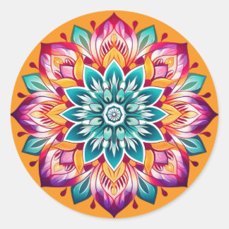 Sticker Rond Conception de mandala / fleur