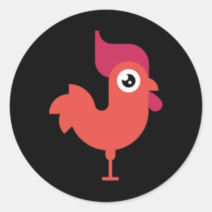 Sticker Rond Conception de mascotte animale graphique de jeu de
