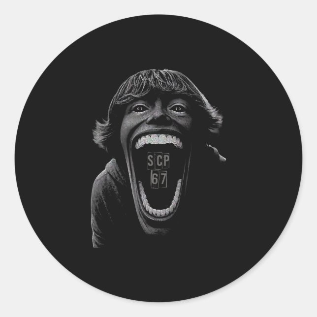 Sticker Rond Conception de mème Scp 67 Six Sept 6 7 6 7 1  (Devant)