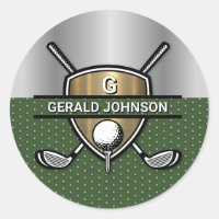 Conception de monogramme de golf avec bouclier dor
