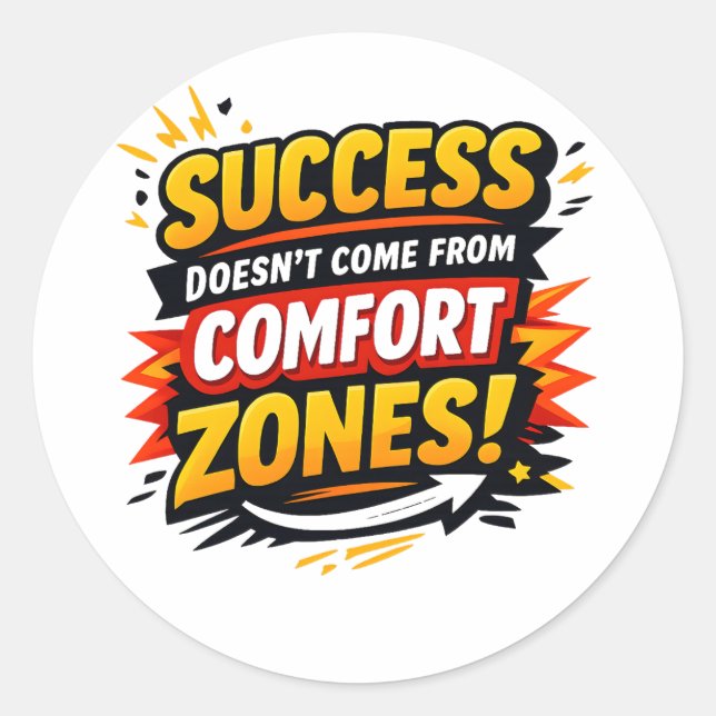 Sticker Rond Conception de Motivation (Devant)