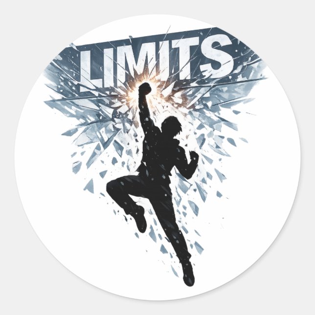Sticker Rond Conception de motivation sans limites  (Devant)