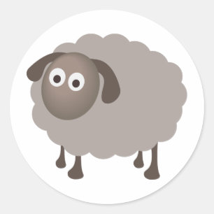 Sticker Rond Conception de moutons d'amusement