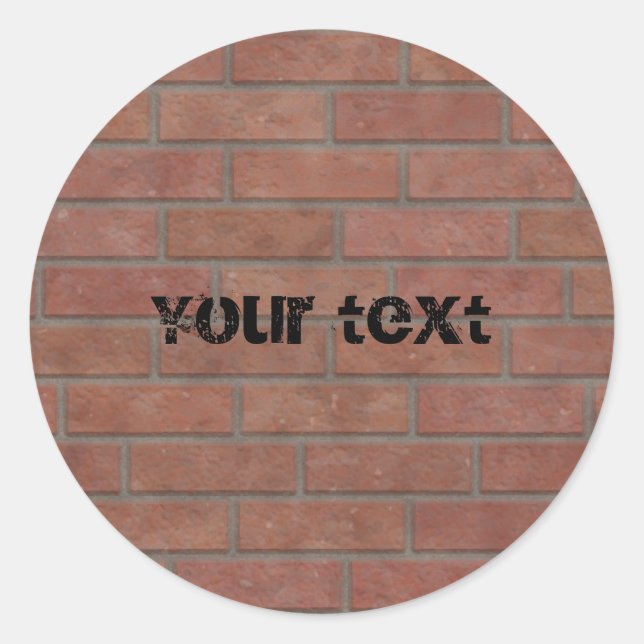 Sticker Rond Conception de murs en briques (Devant)