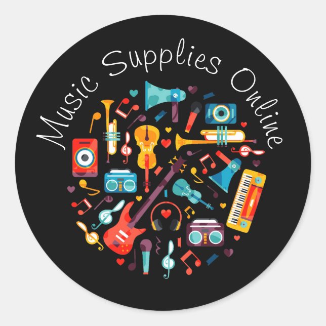 Sticker Rond Conception de musique Marque commerciale cadeau (Devant)