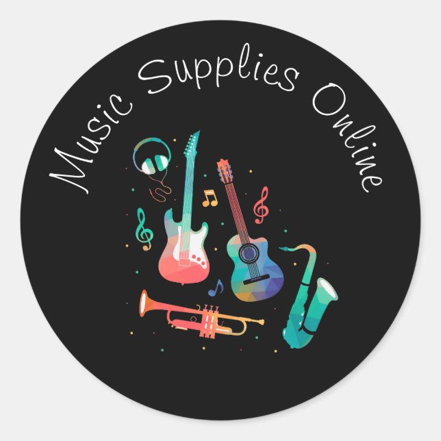 Sticker Rond Conception de musique Marque commerciale cadeau (Devant)