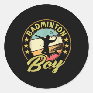 Sticker Rond Conception de Navette Vintage Pour Joueurs de Badm