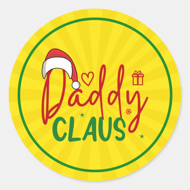 Sticker Rond Conception de Noël de Papa Noël (Devant)