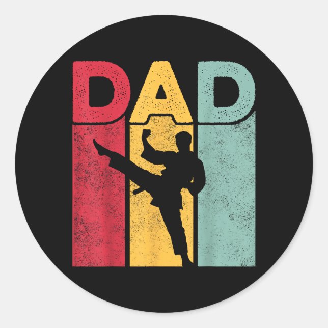 Sticker Rond Conception de papa - Fête des pères arts martiaux  (Devant)