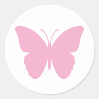Sticker Rond Conception de papillon rose