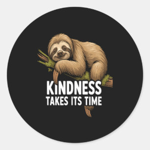 Sticker Rond Conception de paresseux mignon pour amateur de par