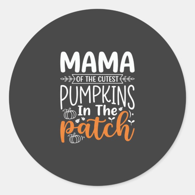 Sticker Rond Conception de patch de citrouilles maman Halloween (Devant)