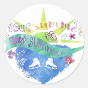 Sticker Rond Conception de patinage