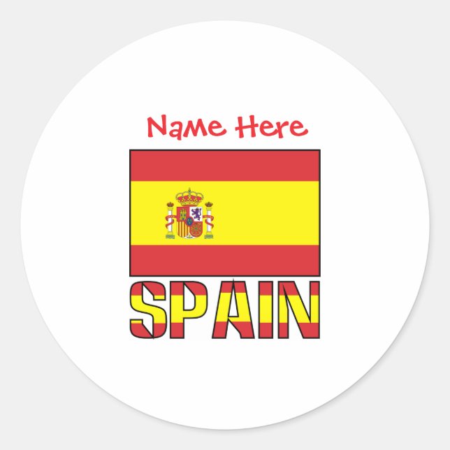 Sticker Rond Conception de patrimoine de drapeau d'Espagne pers (Devant)