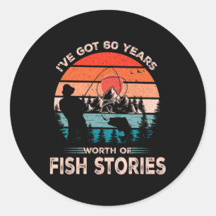 Sticker Rond Conception de pêche cool 60 ans 60e anniversaire G