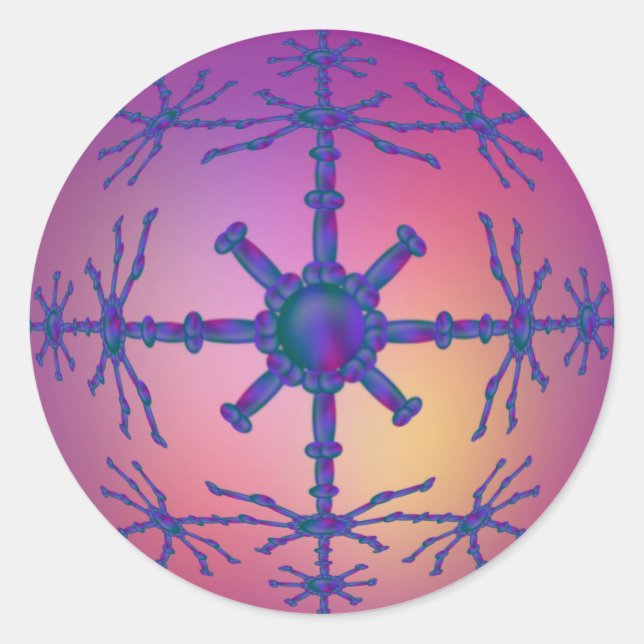 Sticker Rond Conception de perle rose avec motif (Devant)